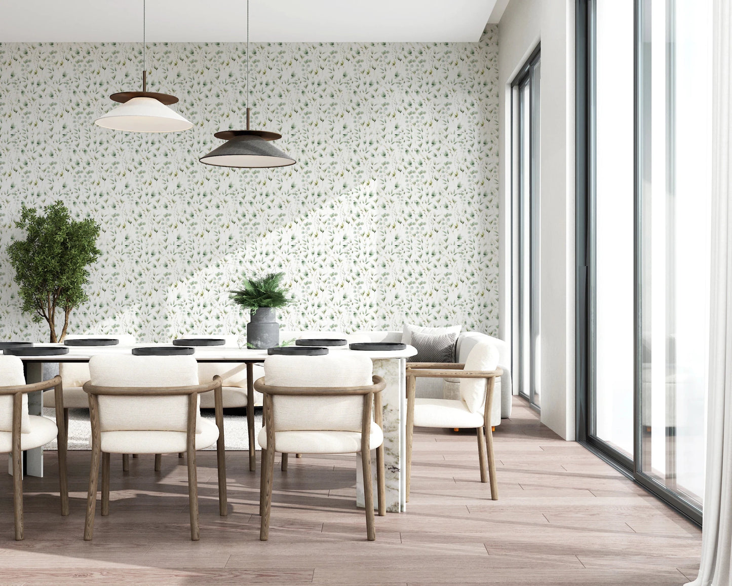 Floral Eucalyptus Dreams Wallpaper⁠