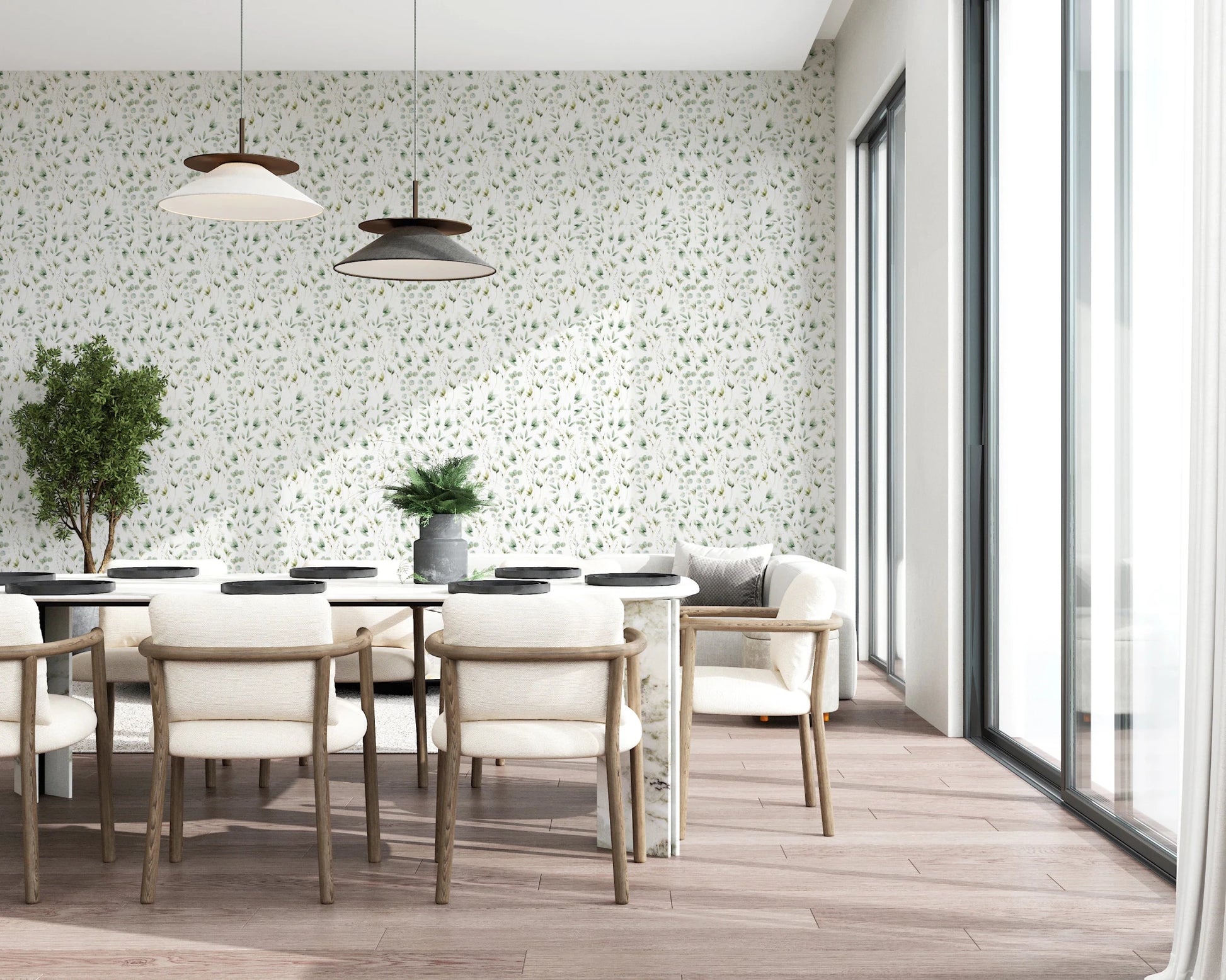Floral Eucalyptus Dreams Wallpaper⁠