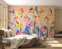 Dynamic colorful Blossom Garden mural with playful, broad brushstrokes.