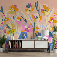 Engaging artistic flower Painted Blossom wallpaper for creative interiors.