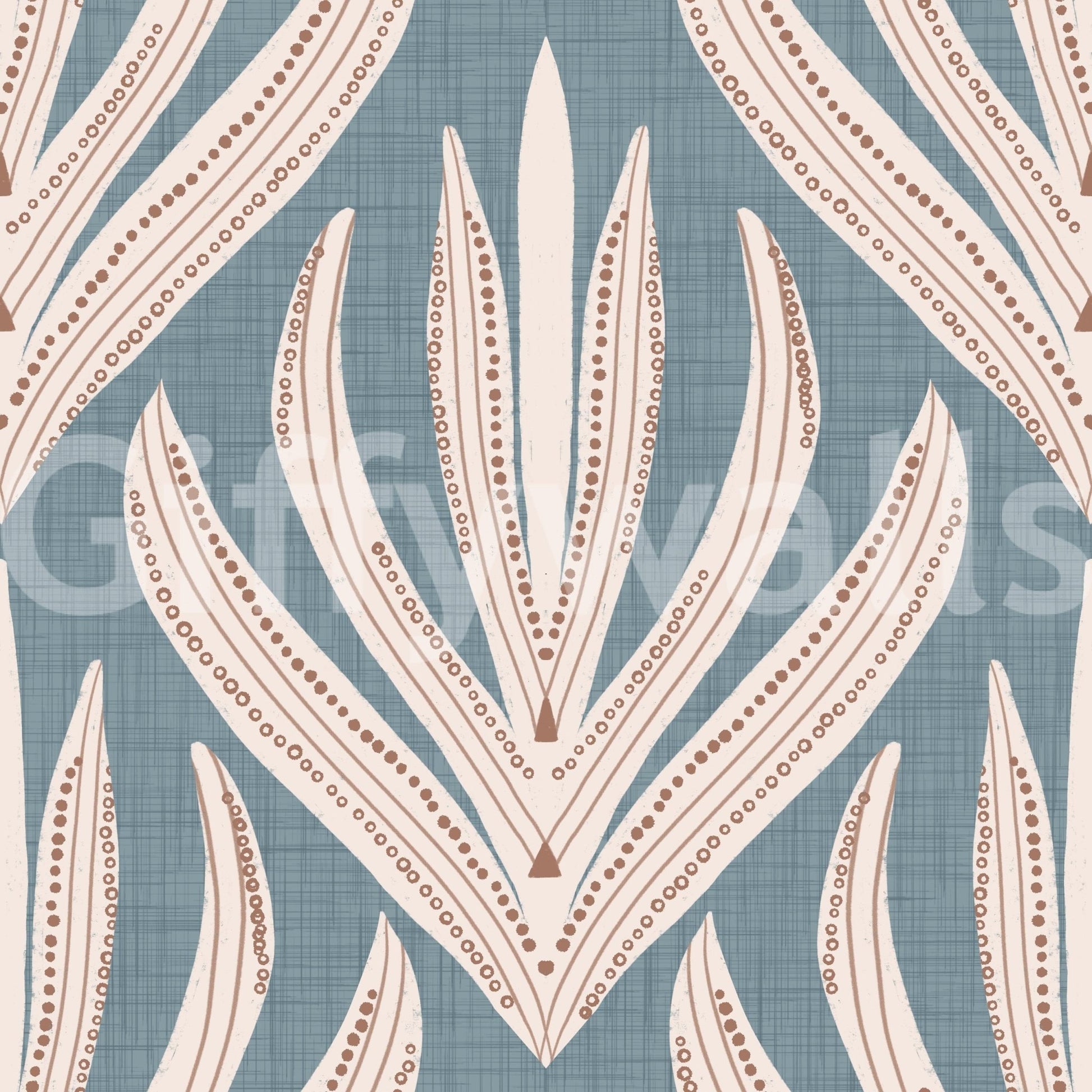 Contemporary wallpaper mural combining geometric structure with organic floral-inspired shapes.