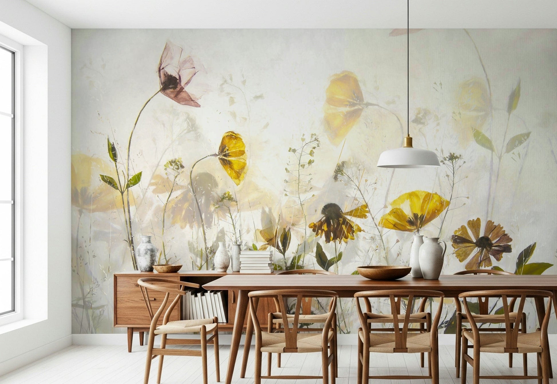 An artistic nature inspired mural for home decor.

