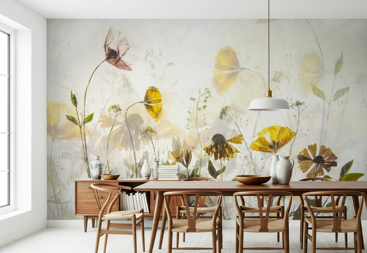 An artistic nature inspired mural for home decor.

