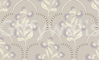 Bedroom accent wallpaper Floral Lattice soothing pastel hues.