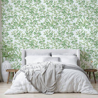 A seamless pattern of leaves on a wall

