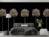 Silhouetted against a stark black background.

