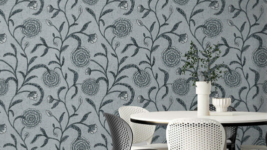 A soft and calming floral wallpaper pattern.
