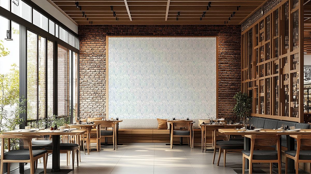 Subtle floral stillness wallpaper for walls in pastel blue

