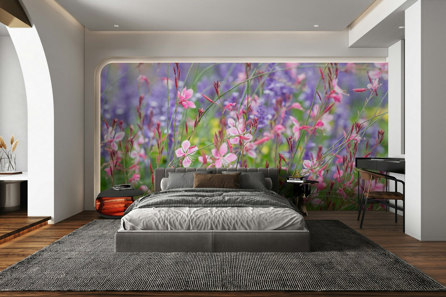 It gives a feeling of calm, inviting beauty, and quiet contemplation.

