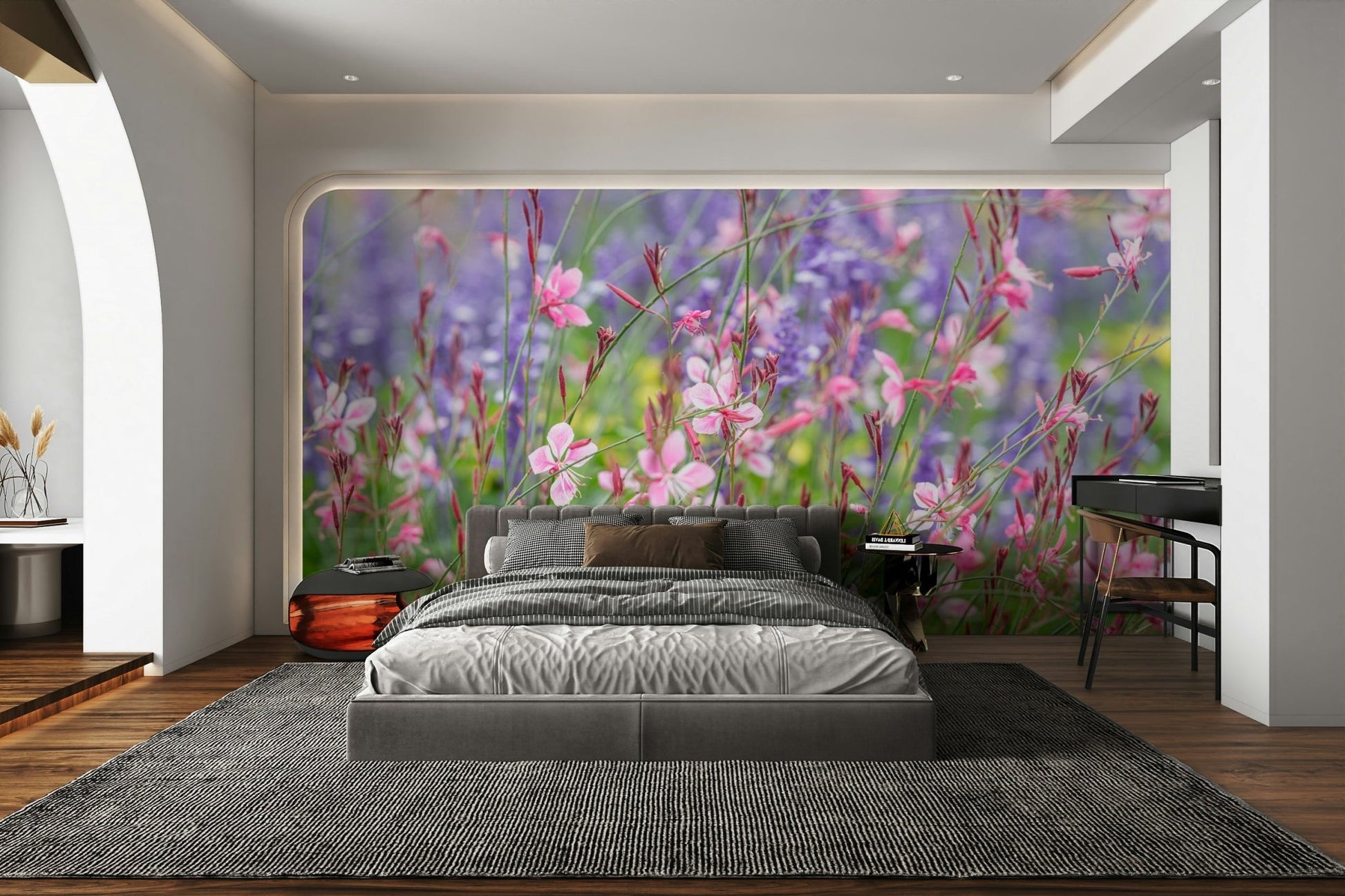 It gives a feeling of calm, inviting beauty, and quiet contemplation.
