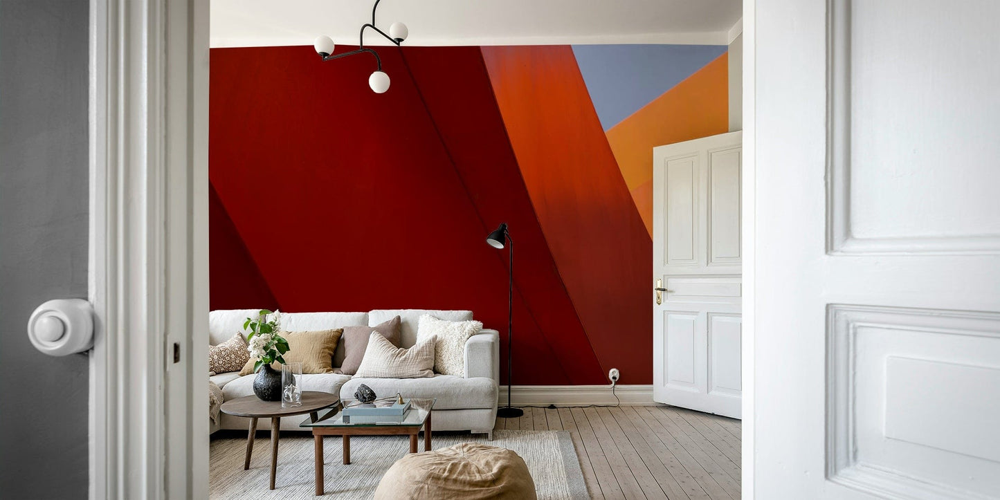 A graceful subtle pattern wall mural in cool, natural tones.

