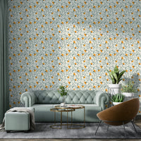 Nature-inspired off white wallpaper with flowing lines

