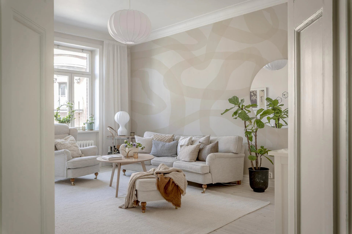 Minimalist aesthetic for a Flow State Wall Mural surface