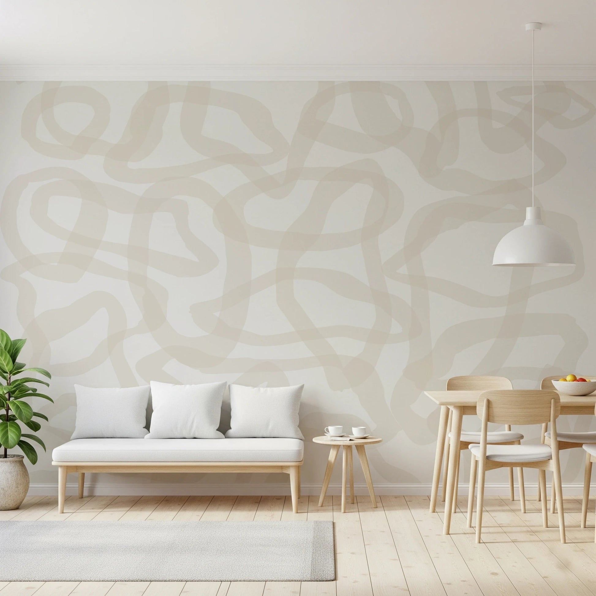 Flow State Wall Mural with a light sand color palette