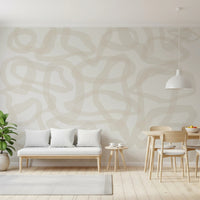 Flow State Wall Mural with a light sand color palette
