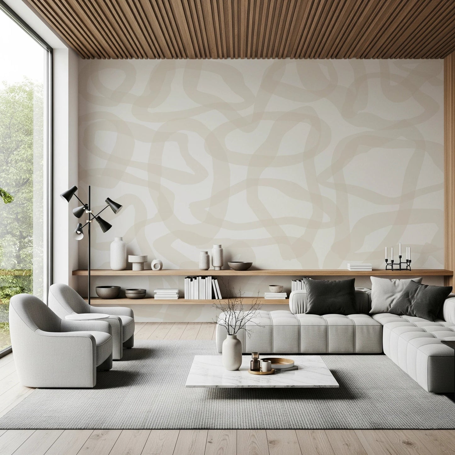 Flow State Wall Mural for a clean and simple interior look