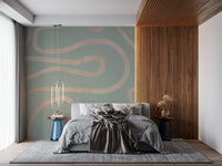 Subtle green tone liquid wallpaper organic non-repeating shapes.