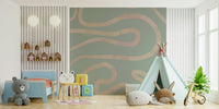 Flowing Lines Green wallpaper abstract curvy design pattern.