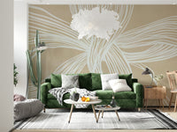 Contemporary Flowing Lines wallpaper smooth white streams crossing beautiful surface