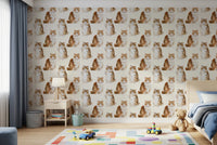 Fluffy tabby ginger cats handpainted oil painting pattern Wallpaper⁠