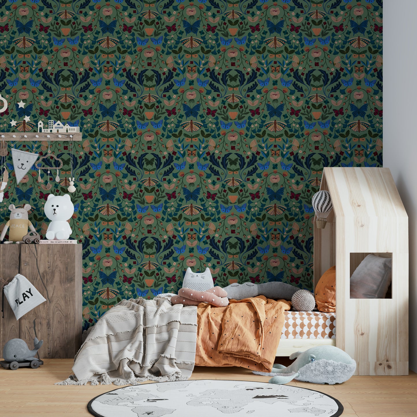 Fluttering florals Wallpaper⁠
