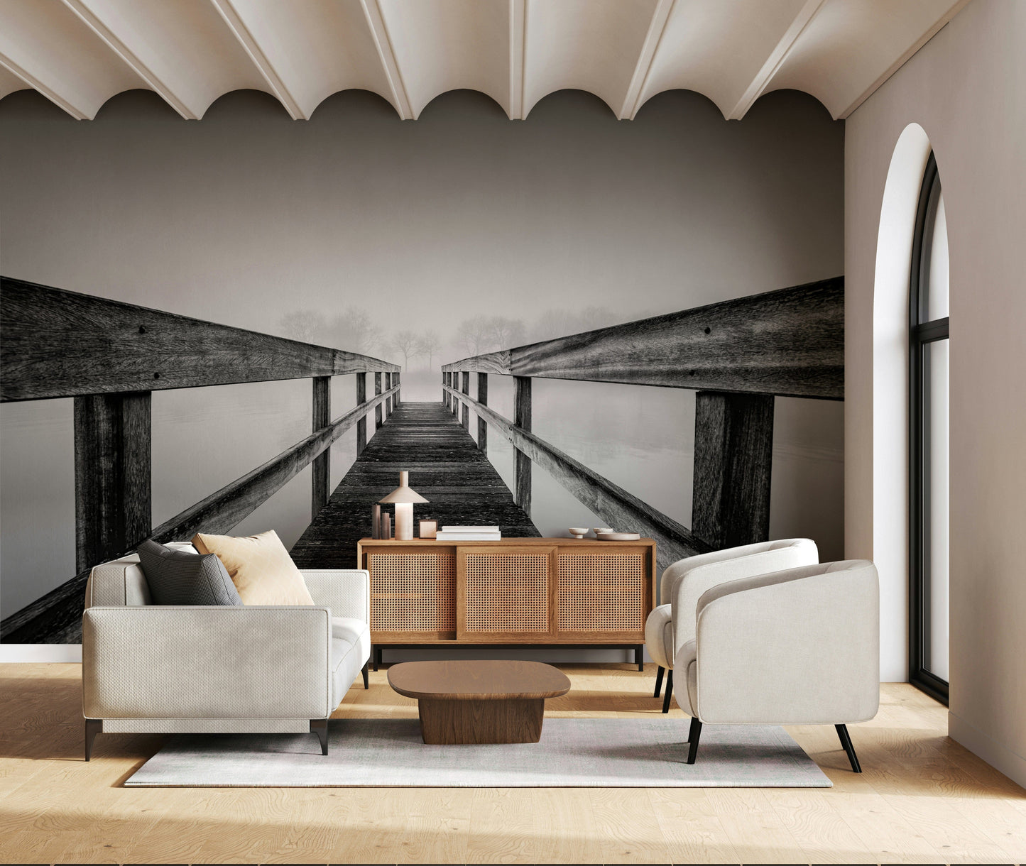 Foggy Bridge View Wall Mural -2593019