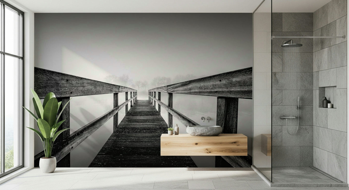 Foggy Bridge View Wall Mural -2593019