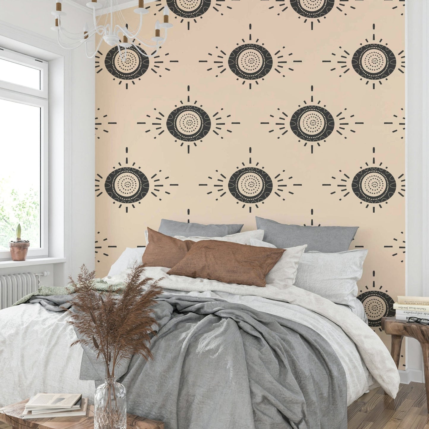 Folk Bloom wallpaper adding warmth and sophistication to any room

