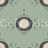 Light charcoal florals on a soft sage backdrop for a modern look

