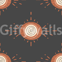 Minimalist yet striking floral patterns in terracotta and charcoal

