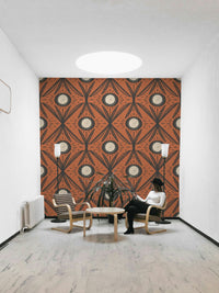 Folk-style flower pattern for living room
