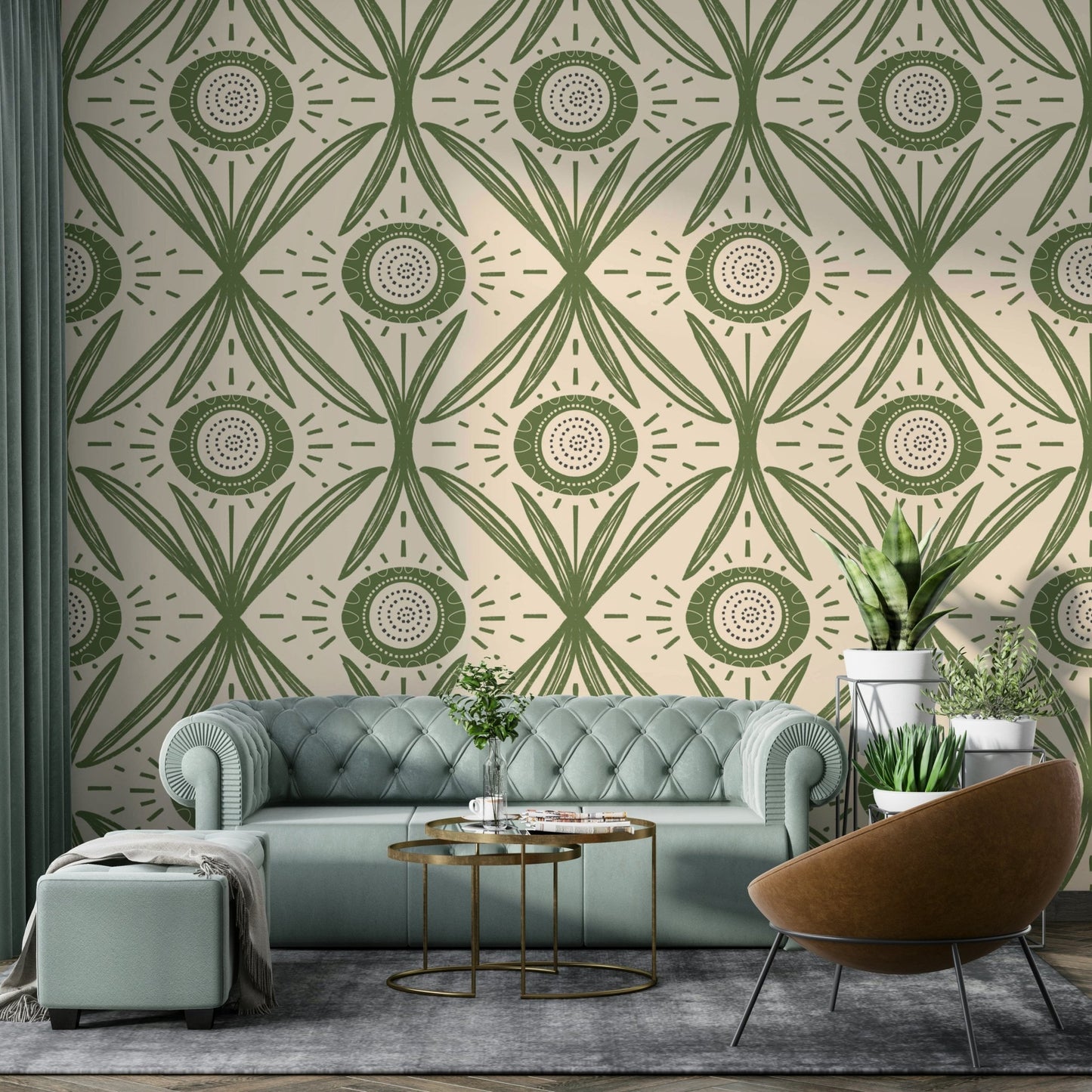 Floral wallpaper for farmhouse interiors
