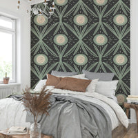 Earthy floral pattern on dark background

