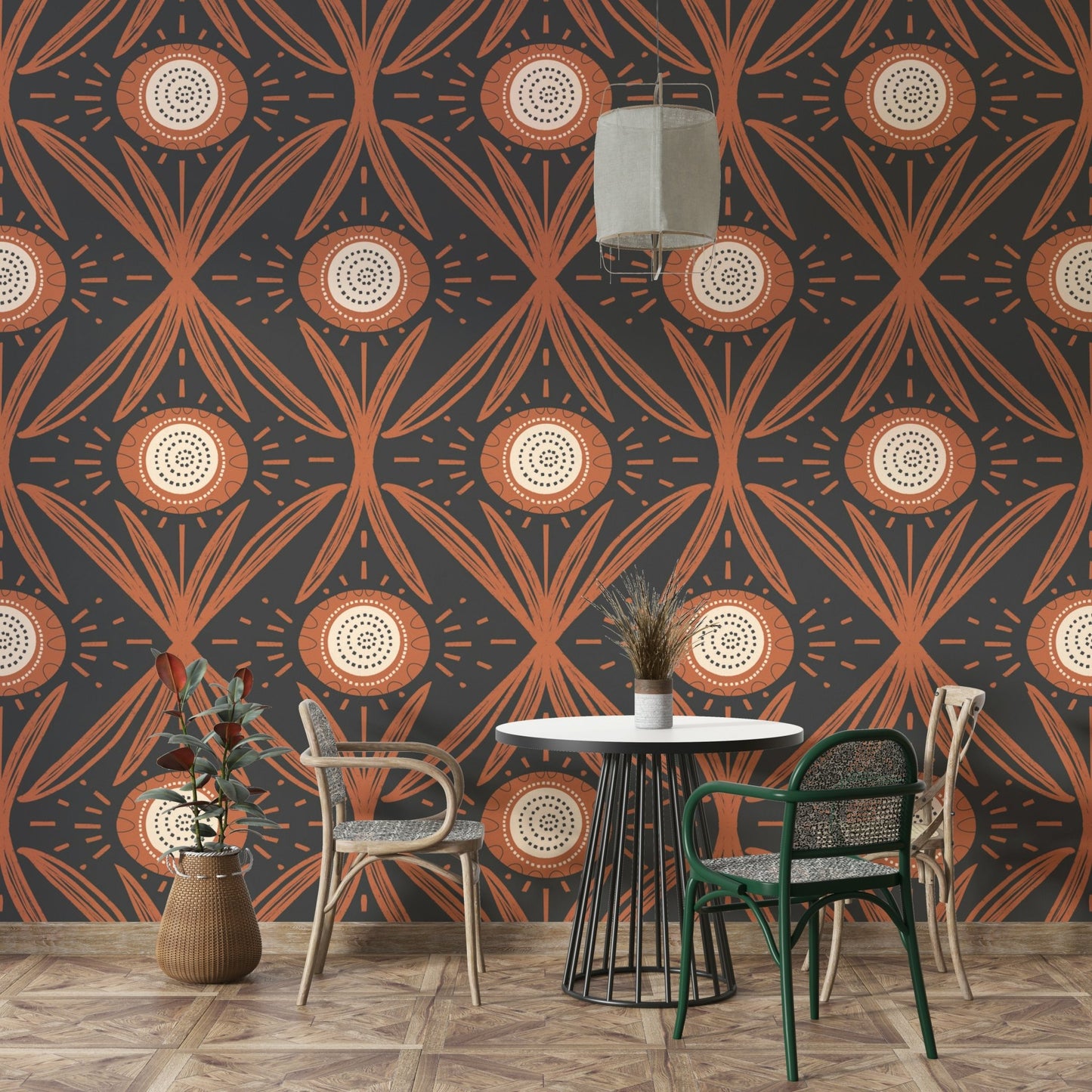 Close-up of retro flower design
