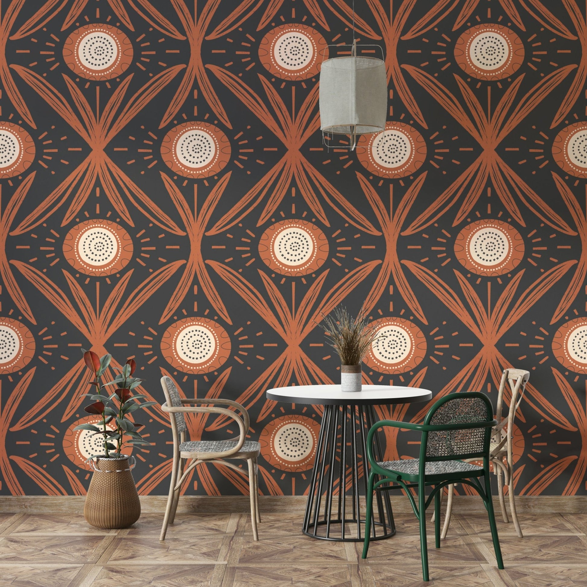 Close-up of retro flower design
