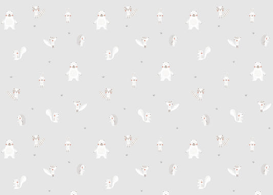 Forest Animals Gray Wallpaper For Walls