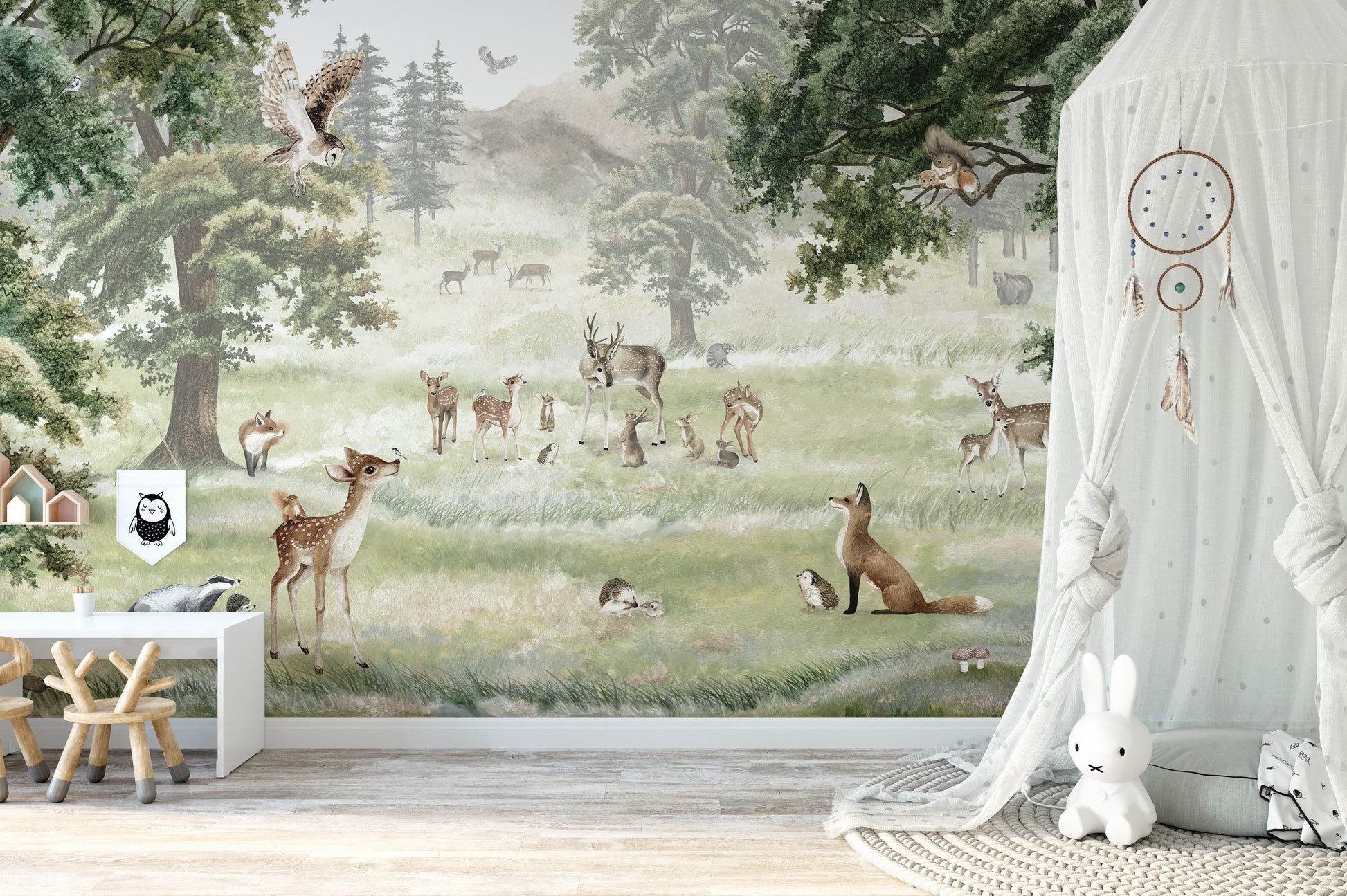 Forest fun wallpaper murals for kids room - Giffywalls