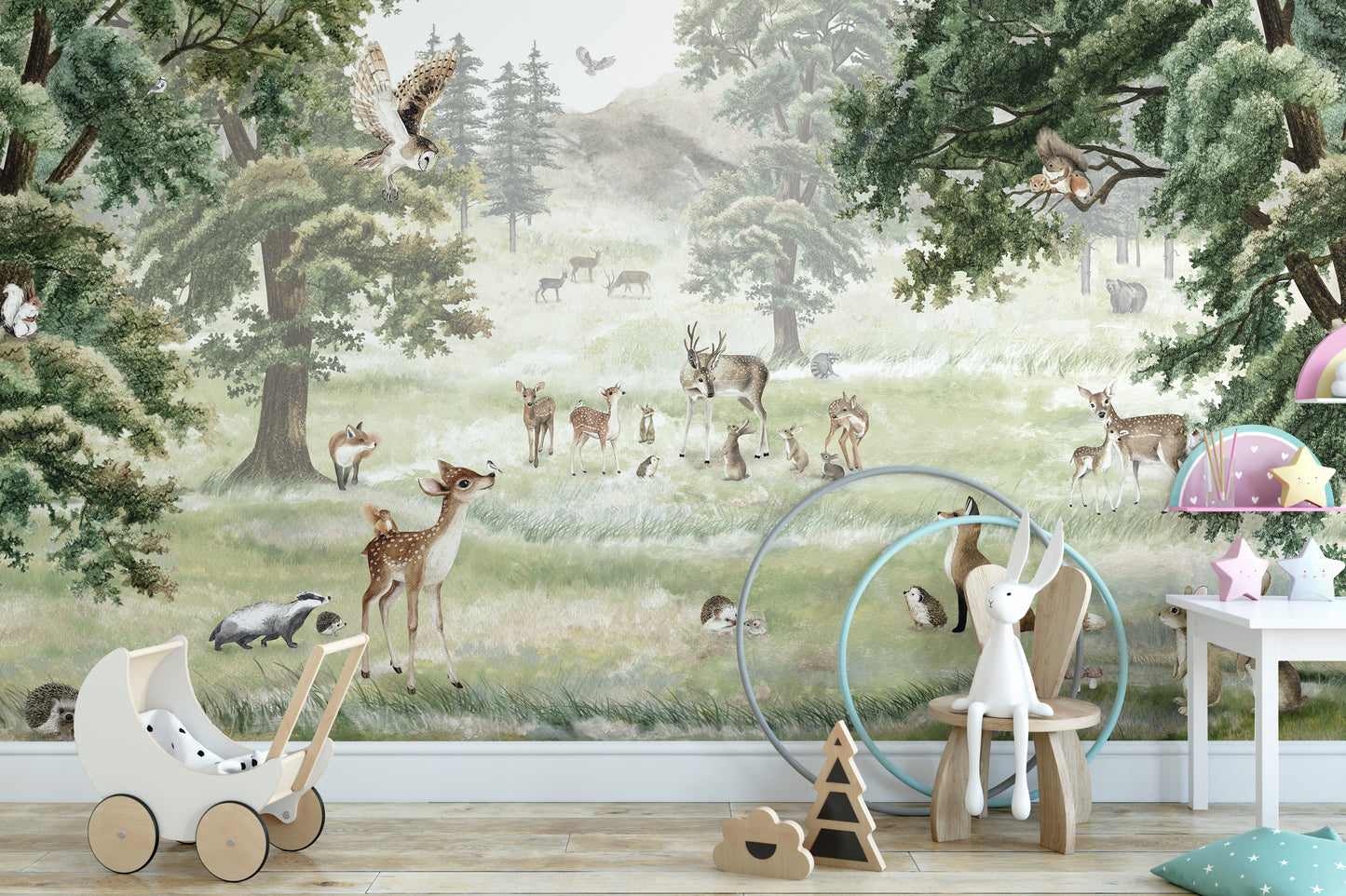 Forest fun wallpaper murals for kids room - Giffywalls