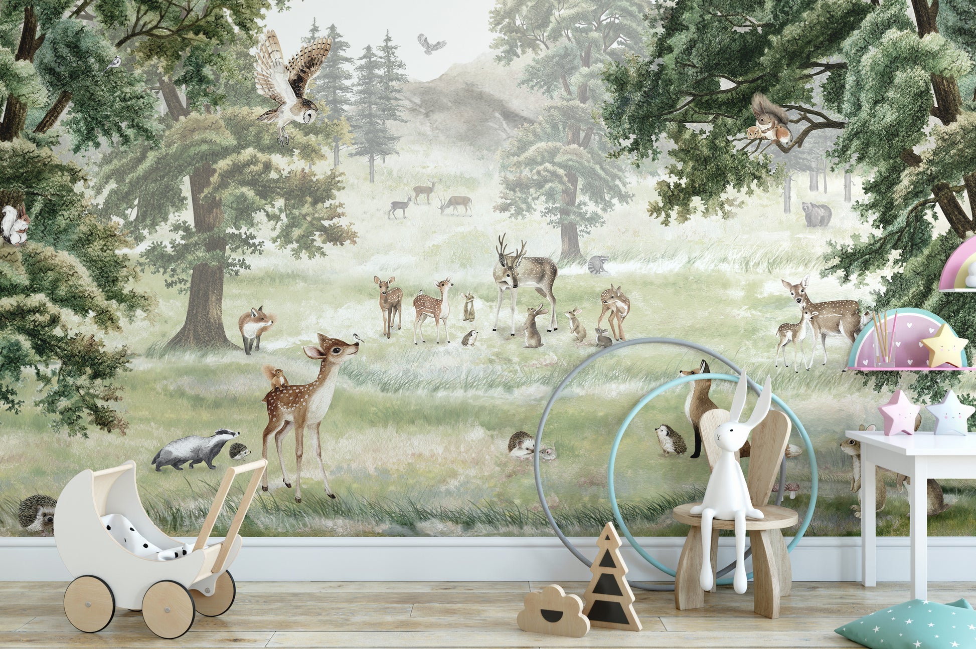 Forest fun wallpaper murals for kids room - Giffywalls