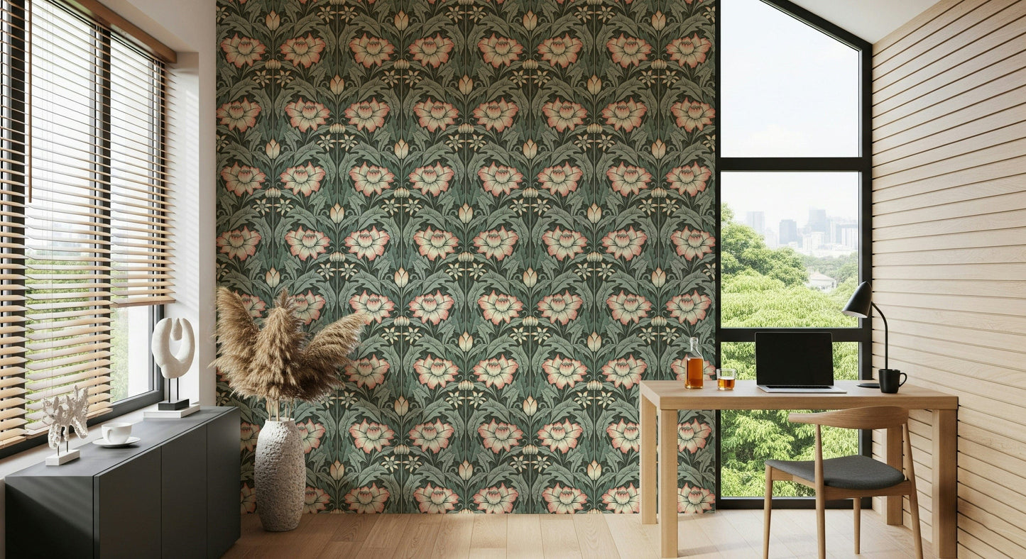 Timeless Garden – Forest Green Wallpaper⁠