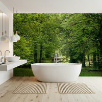 Forest ambiance: Flourishing Path wall mural, perfect for any room.