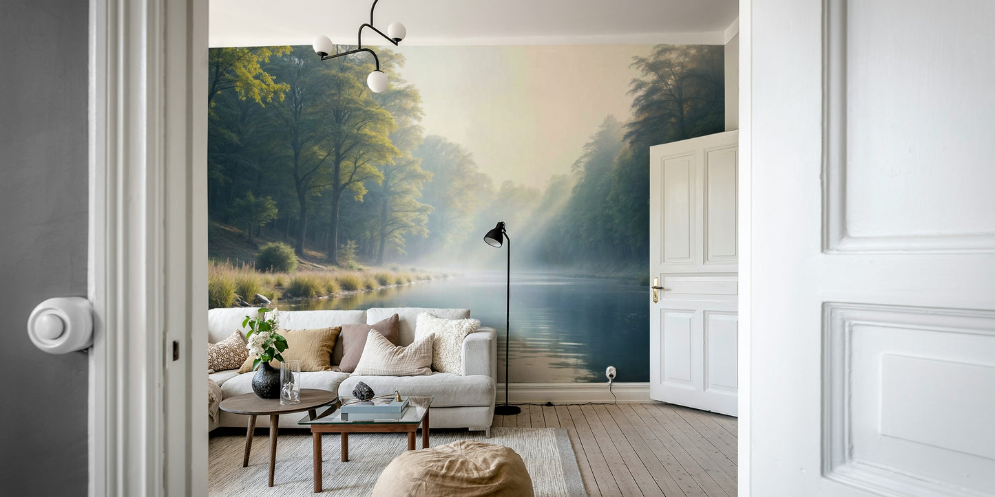 Dreamy forest and water wall art

