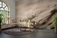 Timeless sepia forest print – Forest Valley Sepia Wallpaper
