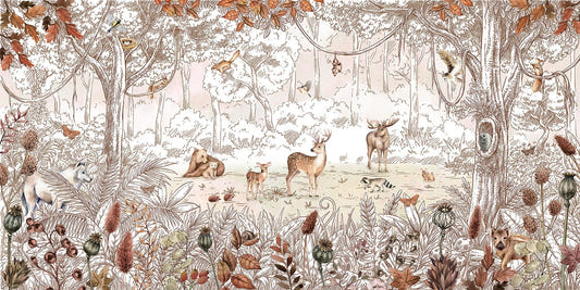 Autumn Forest Friends Wallpaper Mural