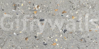 Raw Grey Terrazzo material printed wallpaper.
