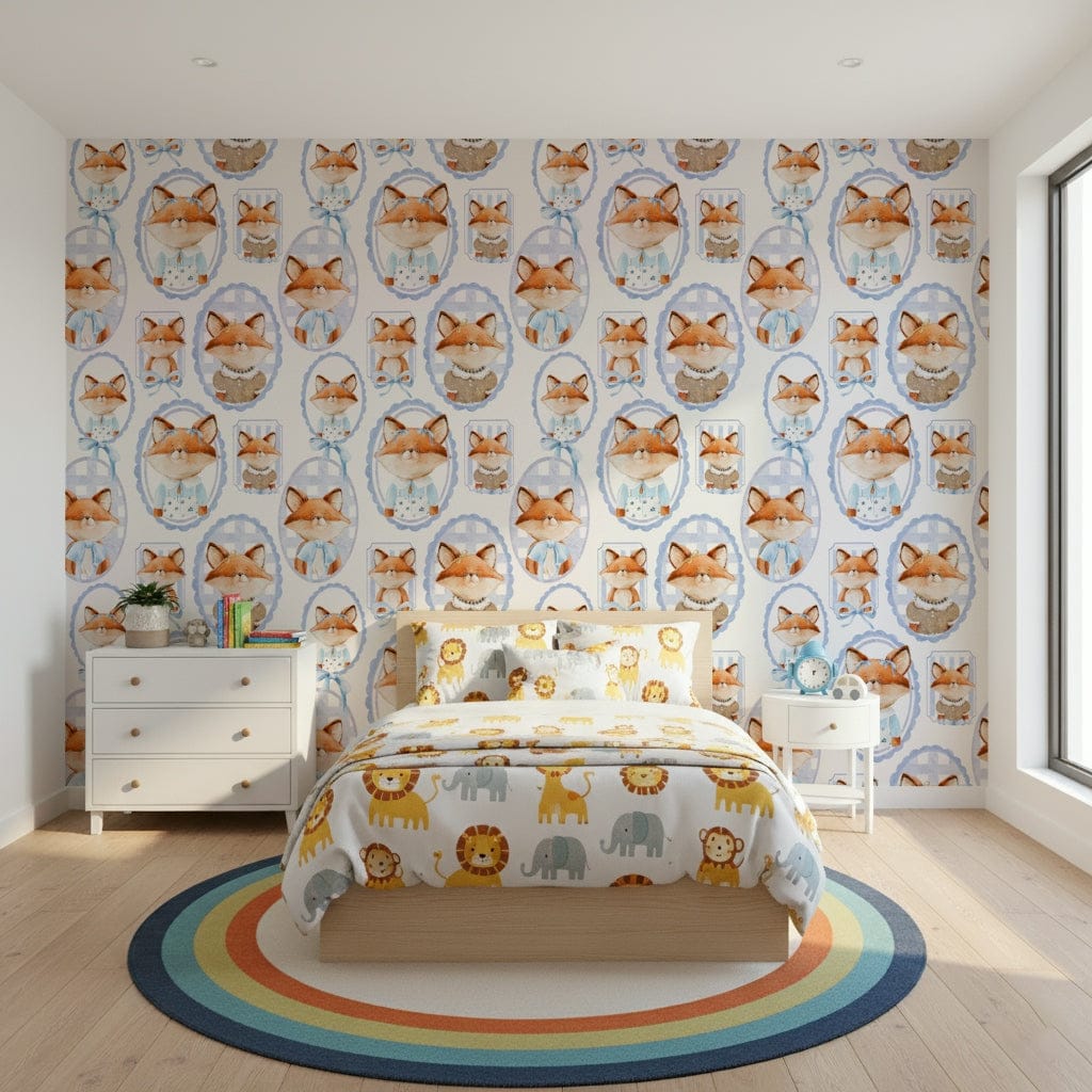 Classic Fox Portrait Gallery wall mural timeless style fox decor