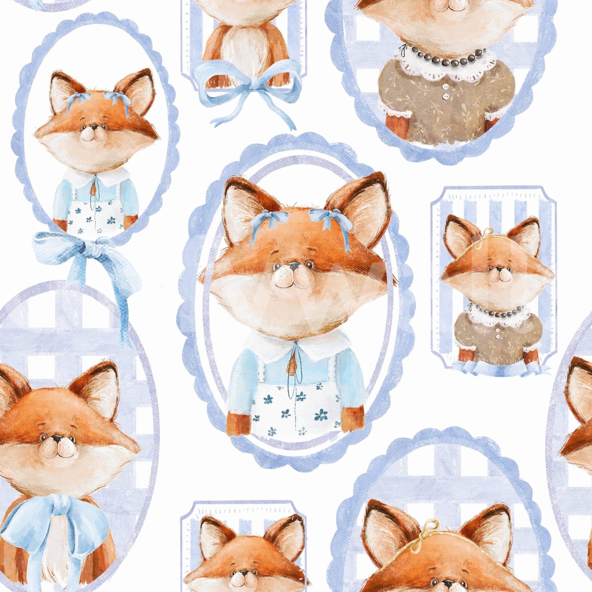 Unique Fox Portrait Gallery wall mural distinctive art installation