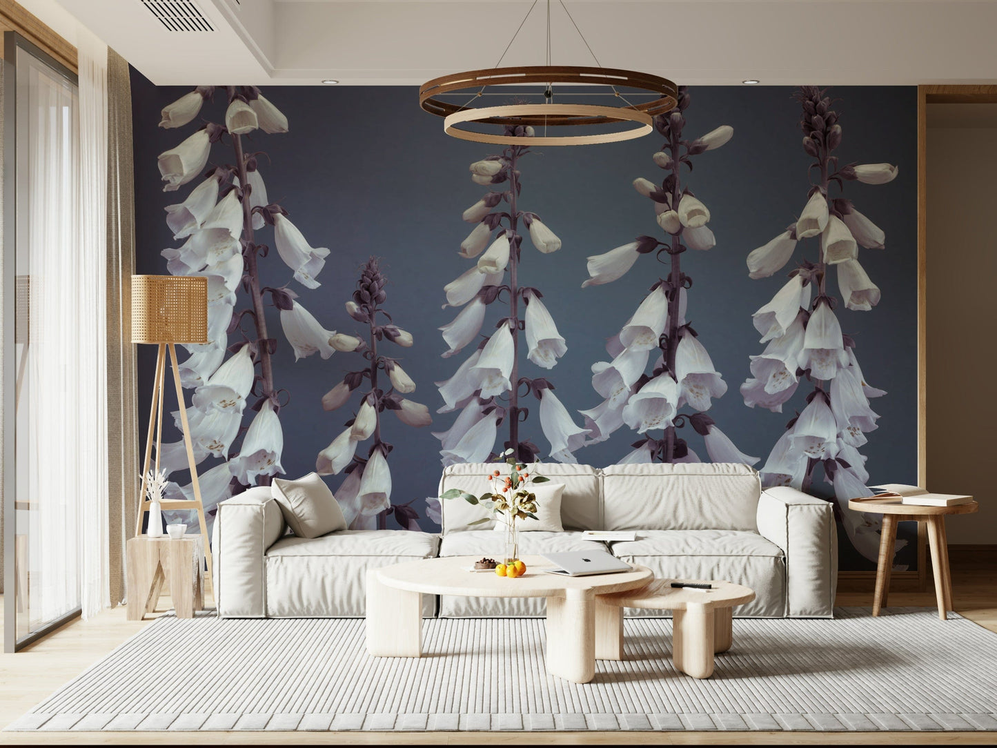 Vertical garden Foxglove Fantasy photograph on dark backdrop.