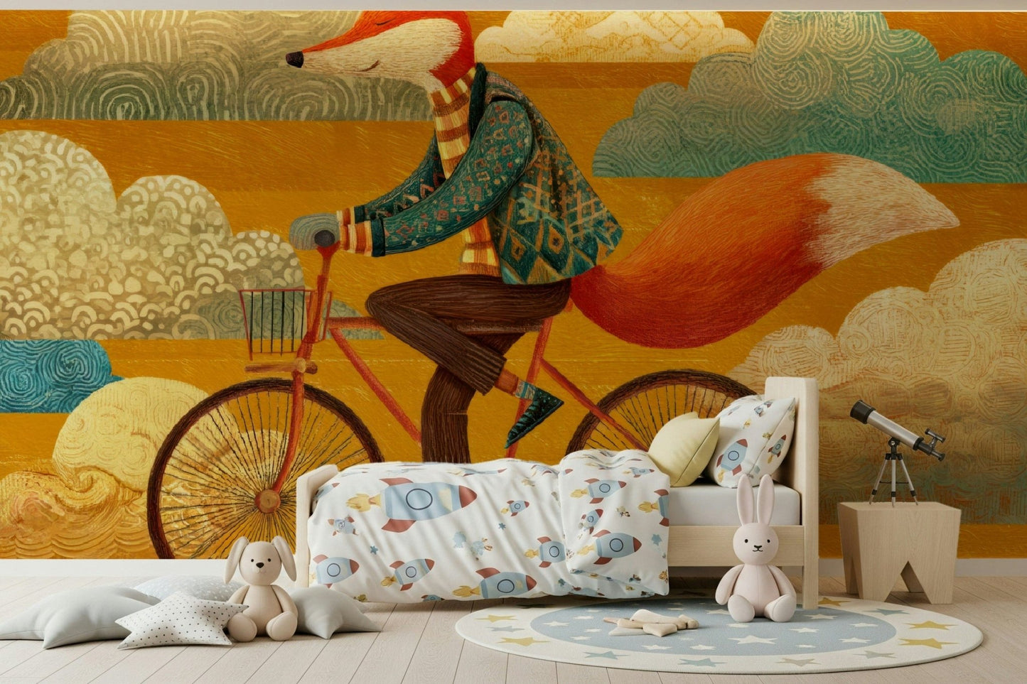 Fox's Autumnal Ride Wall Mural