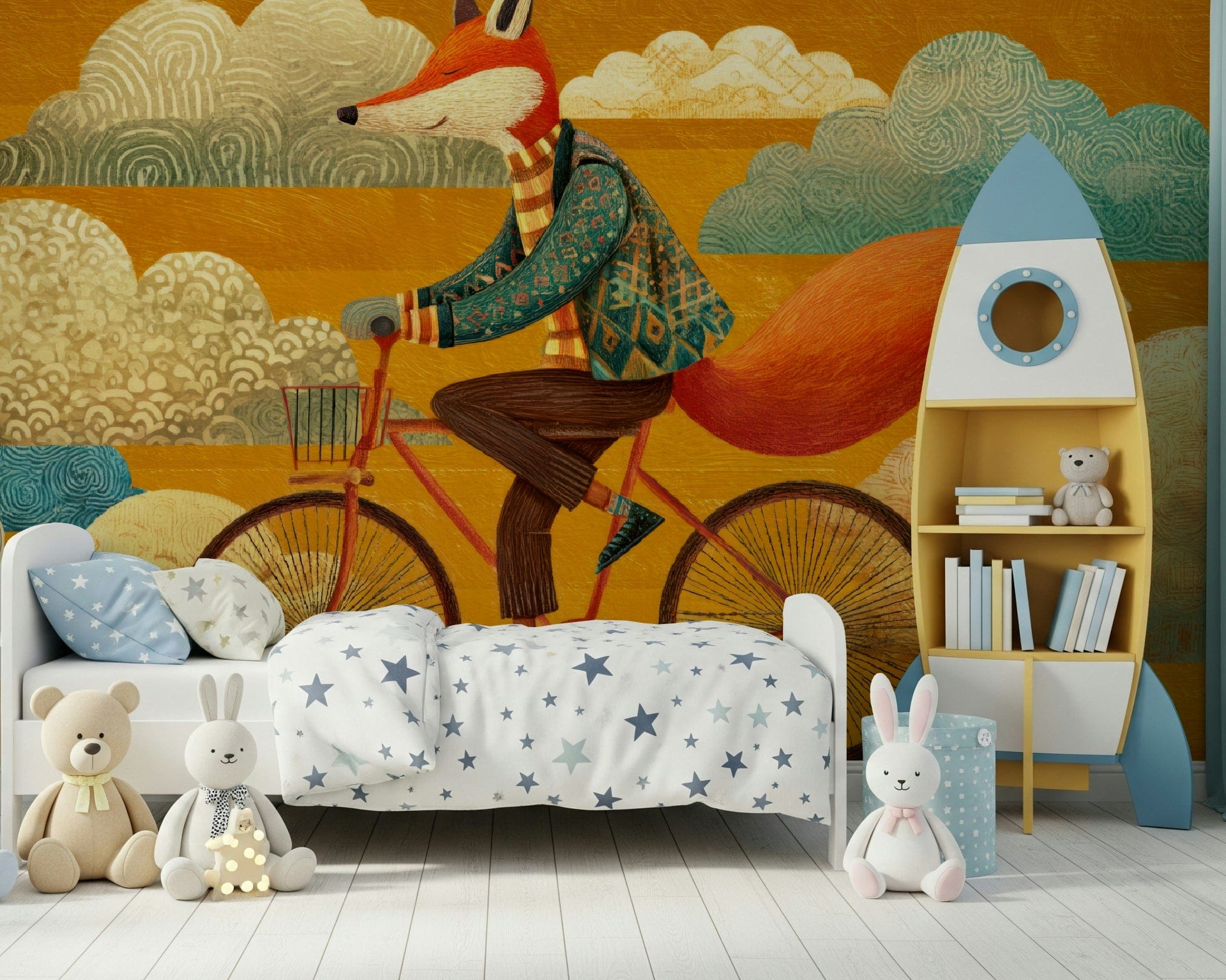 Fox's Autumnal Ride Wall Mural